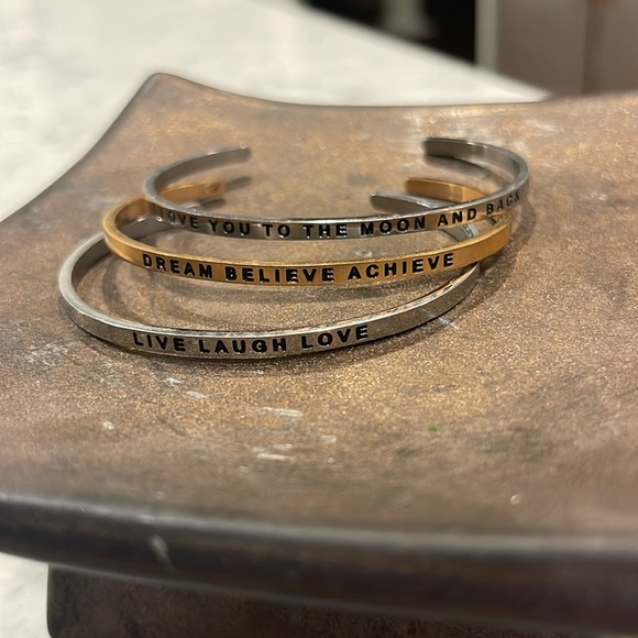 3 adjustable cuff bracelets. Wear separately or stacked together. Super cute! - Picture 2 of 3